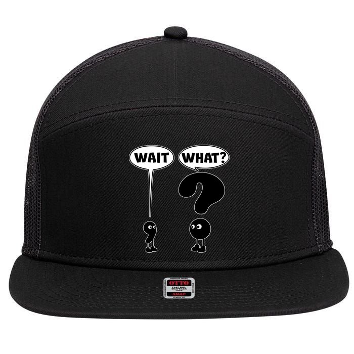 Funny Wait What Comma Question Mark Comic 7 Panel Mesh Trucker Snapback Hat