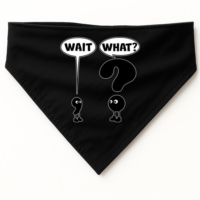 Funny Wait What Comma Question Mark Comic USA-Made Doggie Bandana