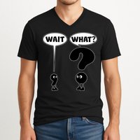 Funny Wait What Comma Question Mark Comic V-Neck T-Shirt