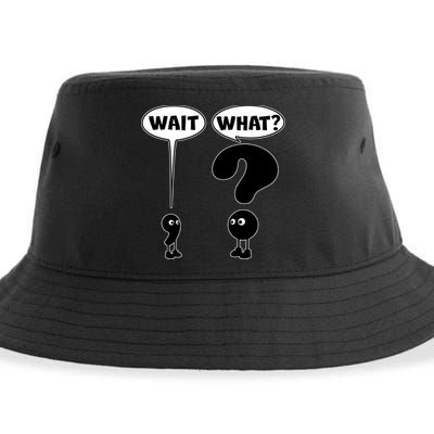 Funny Wait What Comma Question Mark Comic Sustainable Bucket Hat