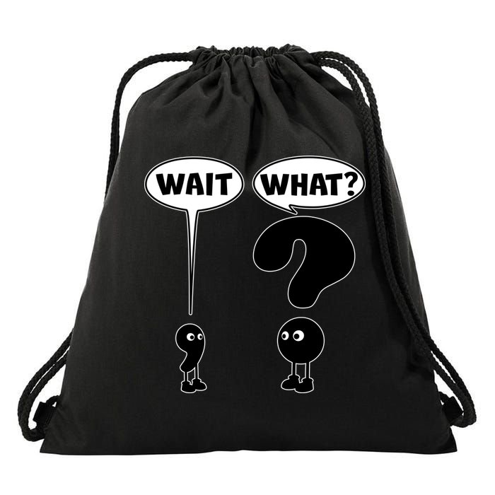 Funny Wait What Comma Question Mark Comic Drawstring Bag