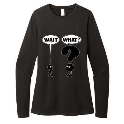 Funny Wait What Comma Question Mark Comic Womens CVC Long Sleeve Shirt