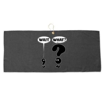 Funny Wait What Comma Question Mark Comic Large Microfiber Waffle Golf Towel