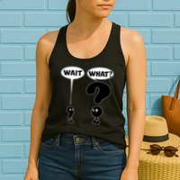 Funny Wait What Comma Question Mark Comic Womens Tank Top