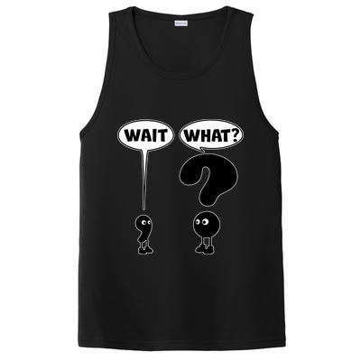 Funny Wait What Comma Question Mark Comic PosiCharge Competitor Tank