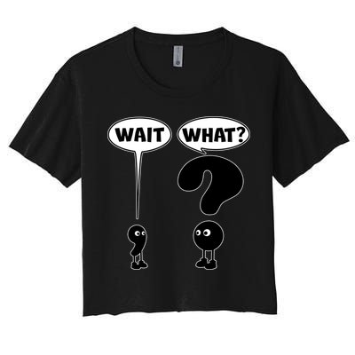 Funny Wait What Comma Question Mark Comic Crop Top
