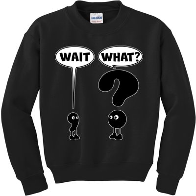 Funny Wait What Comma Question Mark Comic Kids Sweatshirt