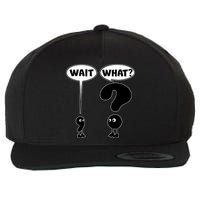 Funny Wait What Comma Question Mark Comic Wool Snapback Cap