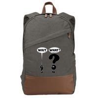 Funny Wait What Comma Question Mark Comic Cotton Canvas Backpack