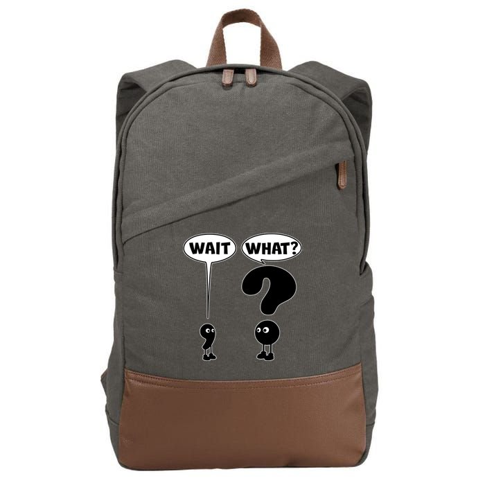 Funny Wait What Comma Question Mark Comic Cotton Canvas Backpack