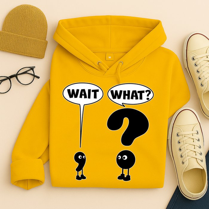 Funny Wait What Comma Question Mark Comic Hoodie