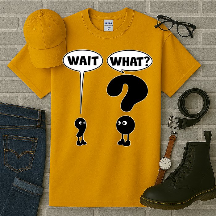 Funny Wait What Comma Question Mark Comic Tall T-Shirt