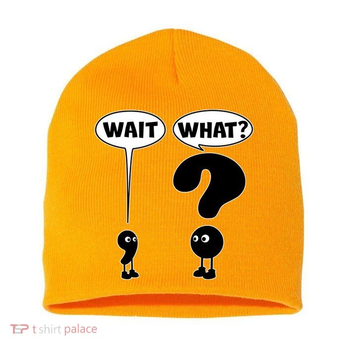 Funny Wait What Comma Question Mark Comic Short Acrylic Beanie