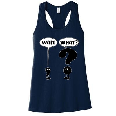 Funny Wait What Comma Question Mark Comic Women's Racerback Tank