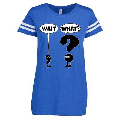 Funny Wait What Comma Question Mark Comic Enza Ladies Jersey Football T-Shirt