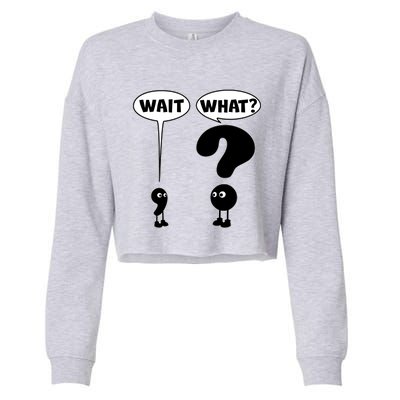 Funny Wait What Comma Question Mark Comic Cropped Pullover Crew