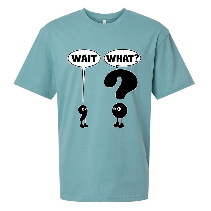 Funny Wait What Comma Question Mark Comic Sueded Cloud Jersey T-Shirt