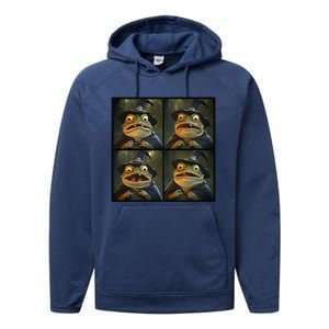 Frog Wearing Witch Hat Halloween Performance Fleece Hoodie