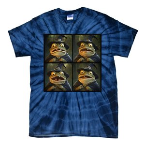 Frog Wearing Witch Hat Halloween Tie-Dye T-Shirt