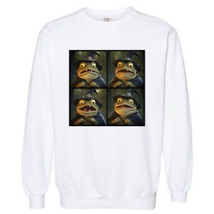 Frog Wearing Witch Hat Halloween Garment-Dyed Sweatshirt