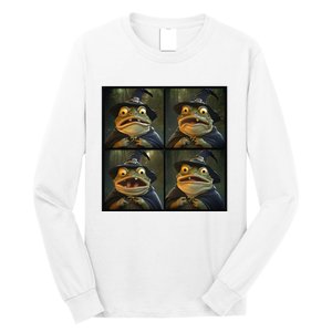 Frog Wearing Witch Hat Halloween Long Sleeve Shirt