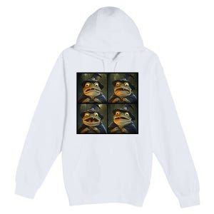 Frog Wearing Witch Hat Halloween Premium Pullover Hoodie