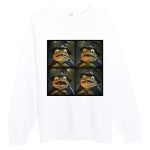 Frog Wearing Witch Hat Halloween Premium Crewneck Sweatshirt