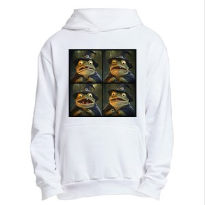 Frog Wearing Witch Hat Halloween Urban Pullover Hoodie