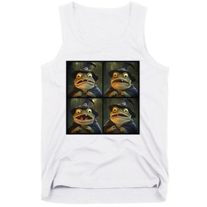 Frog Wearing Witch Hat Halloween Tank Top