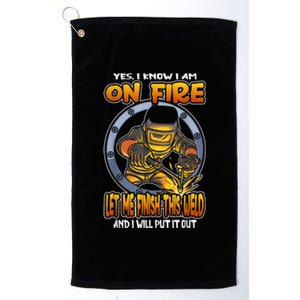 Funny Welder & Welding Gift Idea Platinum Collection Golf Towel