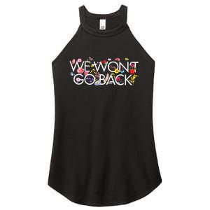 Floral We WonT Go Back Kamala Vote Madam President 2024 Women's Perfect Tri Rocker Tank