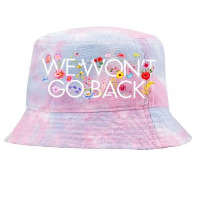 Floral We WonT Go Back Kamala Vote Madam President 2024 Tie-Dyed Bucket Hat