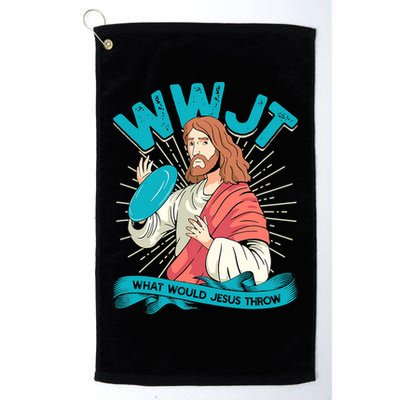 Funny WWJT What Would Jesus Throw Frisbee Disc Golf Sport Golf Towel