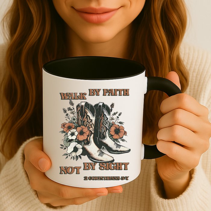 Faith We Walk By Faith Not By Sight Christian Mug