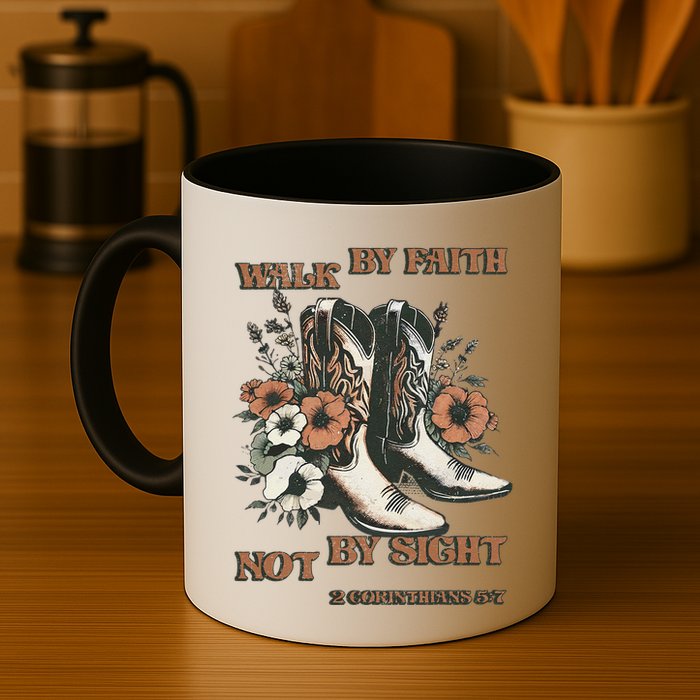 Faith We Walk By Faith Not By Sight Christian Mug