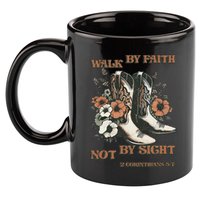 Faith We Walk By Faith Not By Sight Christian 11oz C Handle Ceramic Mug