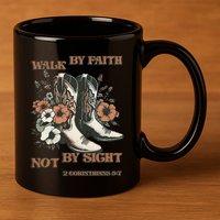 Faith We Walk By Faith Not By Sight Christian 11oz C Handle Ceramic Mug