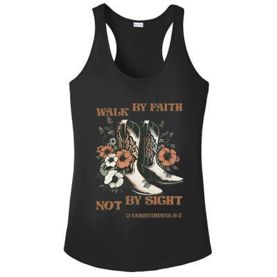 Faith We Walk By Faith Not By Sight Christian Ladies PosiCharge Competitor Racerback Tank