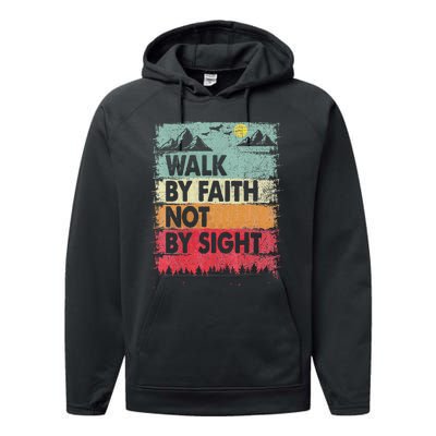 Faith We Walk By Faith Not By Sight Christian Performance Fleece Hoodie