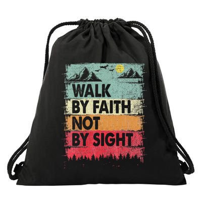 Faith We Walk By Faith Not By Sight Christian Drawstring Bag