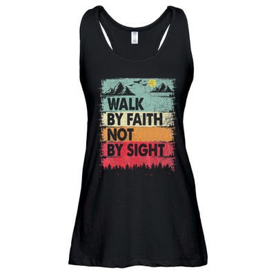 Faith We Walk By Faith Not By Sight Christian Ladies Essential Flowy Tank