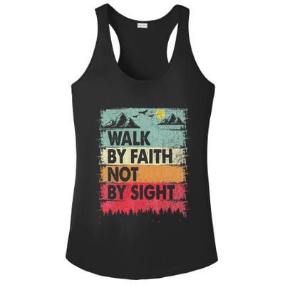 Faith We Walk By Faith Not By Sight Christian Ladies PosiCharge Competitor Racerback Tank