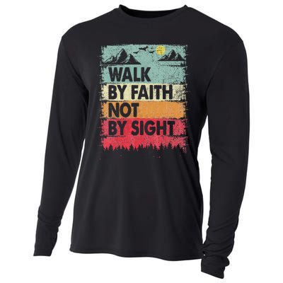 Faith We Walk By Faith Not By Sight Christian Cooling Performance Long Sleeve Crew