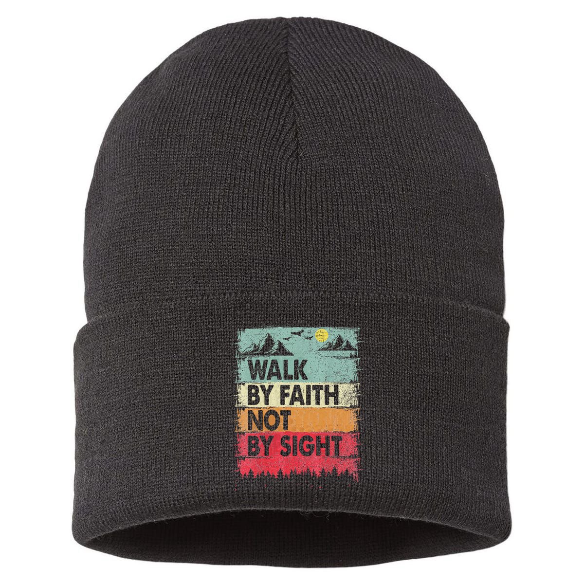 Faith We Walk By Faith Not By Sight Christian Sustainable Knit Beanie