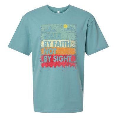 Faith We Walk By Faith Not By Sight Christian Sueded Cloud Jersey T-Shirt