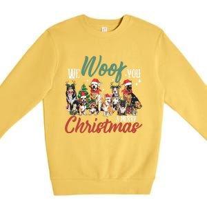 Funny We Woof You A Merry Christmas Cute Dogs Gift Premium Crewneck Sweatshirt