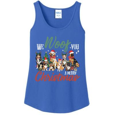 Funny We Woof You A Merry Christmas Cute Dogs Gift Ladies Essential Tank