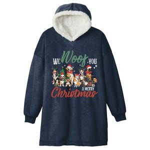 Funny We Woof You A Merry Christmas Cute Dogs Gift Hooded Wearable Blanket