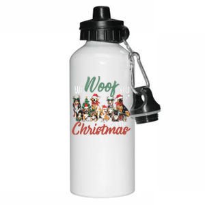 Funny We Woof You A Merry Christmas Cute Dogs Gift Aluminum Water Bottle