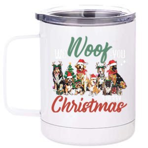 Funny We Woof You A Merry Christmas Cute Dogs Gift 12 oz Stainless Steel Tumbler Cup